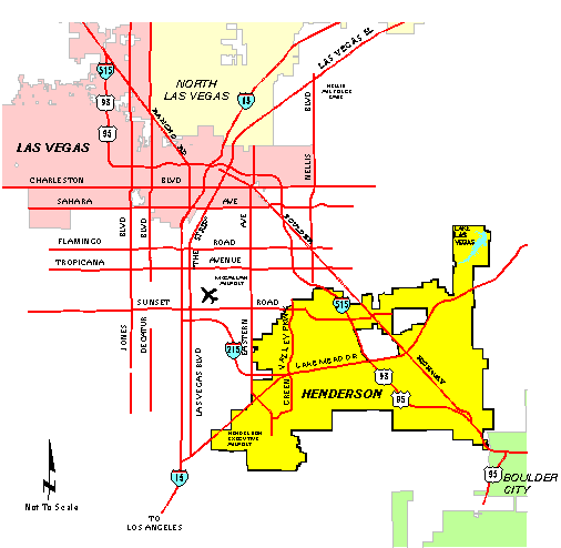 Las Vegas Area City Boundaries Map